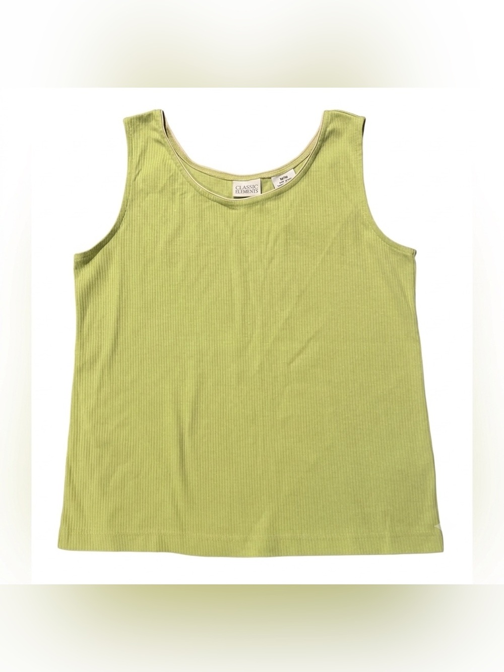 Classic Elements Vintage SEARS Ribbed Green Tank Top Size M NWT